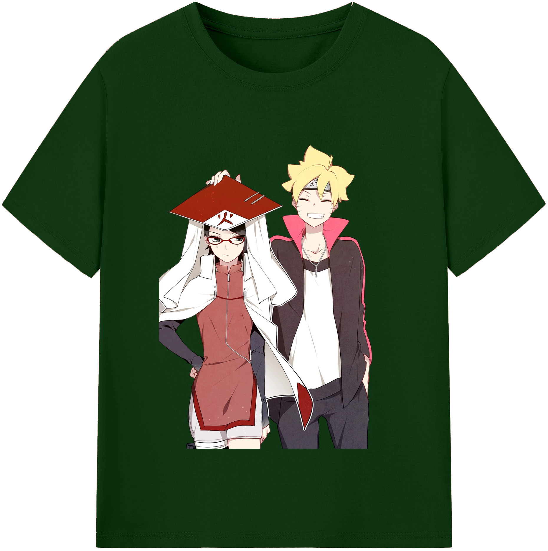 （画像用） NARUTO -ナルト- うちは サラダ Uchiha Sarada 綿100％半袖Tシャツ（フロントプリント）